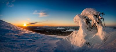 © Nicolas FRAGIACOMO - Coucher de soleil en Laponie finlandaise Coucher de soleil en Laponie finlandaise