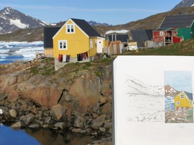 Groenland - Carnet de voyage, aquarelles et randonnées parmi les Icebergs du fjord Sermilik